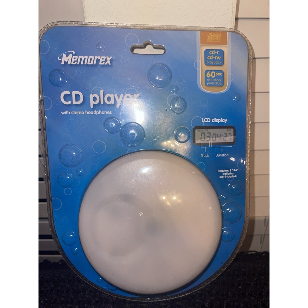 Vintage Memorex White CD/CD-R/RW Player W/Stereo Headphones NEW Old Stock Sealed